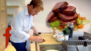 Gordon Ramsays Venison With A Red Wine amp Chocolate Sauce Recipe [upl. by Arahas]