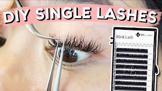 DIY Lash Extensions  SINGLE LASHES [upl. by Rennie751]