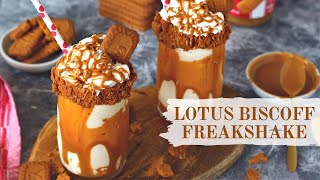 Lotus Biscoff Freakshake  Quick amp Easy Cookie Milkshake Recipe [upl. by Aeila293]