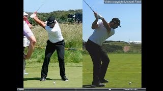 Jon Rahm golf swing  Long Iron faceon amp downtheline July 2017 [upl. by Ross262]