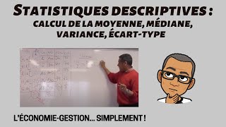 STATISTIQUES DESCRIPTIVES Cours complet  CALCUL DE LA MOYENNE MÉDIANE VARIANCE ÉCARTTYPE [upl. by Essam637]