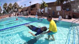 Paraplegic Pool Entry Exit and Swim Techniques [upl. by Adlitam]