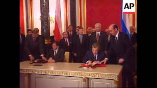 RussiaPolish President Kwasniewski Meets Yeltsin [upl. by Assilen]