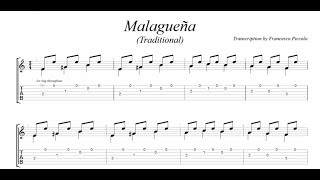 Spanish Guitar Flamenco  Malagueña Traditional FREE TAB [upl. by Arney629]