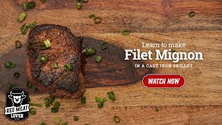 Filet Mignon Steak in Cast Iron Skillet  EASY STEAK RECIPE [upl. by Adaval]