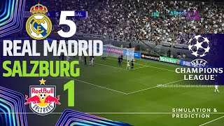 REAL MADRID 51 SALZBURG • Highlights • Champions League 2425  SimulationRecreation [upl. by Rexferd59]