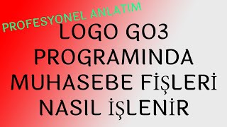 LOGO GO3 PROGRAMINDA MUHASEBE FİŞLERİ NASIL İŞLENİR [upl. by Kerrison]