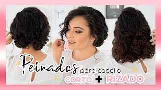 PEINADOS PARA CABELLO CORTO Y RIZADO 💁🏻 FABI ORTIZ [upl. by Olaznog]