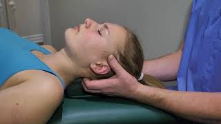 Osteopathic Technique Demo  SubOccipital Release Craniosacral Therapy [upl. by Ronoh]