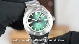 Zelos Swordfish 40mm TI Emerald Green [upl. by Nyral]