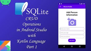 SQLite CRUD Operation in Android Studio With Kotlin Language Part 1 [upl. by Garate601]