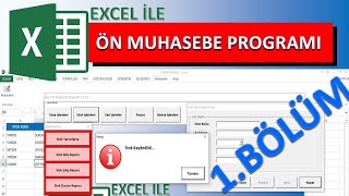 Excel ile Ön Muhasebe Programı 1Bölüm Form Tasarımları Stok Kayıt  PreAccounting with Excel [upl. by Adnilemreh61]