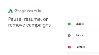 Google Ads Help Pause remove or resume campaigns [upl. by Artenra122]