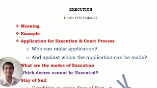 Order 21 CPC  Execution  Introduction [upl. by Dera]