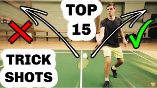 TOP 15 BADMINTON TRICK SHOTS USEABLE [upl. by Akkire]