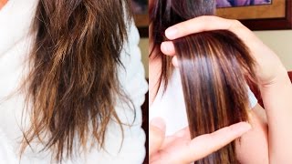 TRATAMIENTO CASERO PARA EL CABELLO SECO Y MALTRATADO CABELLO SIN FRIZZ Y SIN PUNTAS ABIERTAS [upl. by Eliza842]