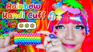 How To Rainbow Kandi Cuff Even Peyote Pattern 🌈 [upl. by Eusadnilem57]