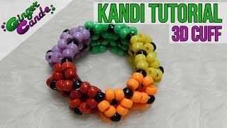 3D Cuff  Kandi Tutorial  GingerCandE [upl. by Feeney229]