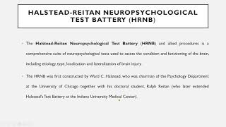 Neuropsychological Assessment Halstead Rietan Battery [upl. by Kcirdderf378]