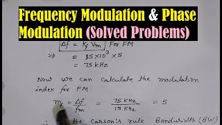 Frequency and Phase Modulation  Frequency Modulation FM  Phase Modulation PM  Carsons Rule [upl. by Croix]