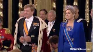 Dutch crowning WillemAlexander sworn in as king [upl. by Atekihc]