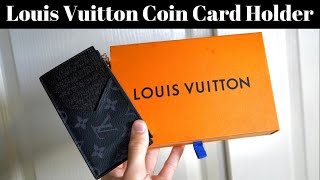 Louis Vuitton ECLIPSE Coin Card Holder Review amp Unboxing Monogram Taiga Wallet  Virgil Abloh [upl. by Assenay466]