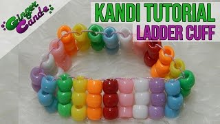 Ladder Cuff  Kandi Tutorial  GingerCandE [upl. by Sharity]