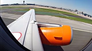 EasyJet Airbus A320 Takeoff from Manchester  ENGINE ROAR  GoPro Wing View [upl. by Ahsiruam]