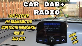 In Car DABDAB Radio Adapter Review  DAB  FM Transmitter  Mobile Handsfree  MP3 Player  AUX [upl. by Rhtaeh]