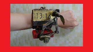 【DIY】【オートマタ】時間を自動筆記する腕時計を作ったった【スチームパンク】 Steampunk Plotclock [upl. by Ahsimak]