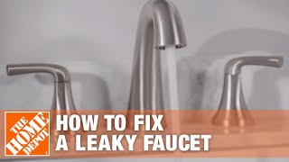 How to Fix a Leaky Faucet  The Home Depot [upl. by Dacy327]