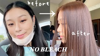 quarantings dyeing my virgin black hair ➜ light brown  NO BLEACH [upl. by Noe741]