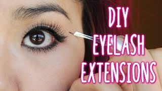 How to Apply Individual Lashes  DIY eyelash extensions [upl. by Nodnil663]