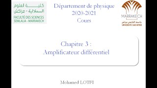 Cours  Amplificateur différentiel part1 Electronique analogique [upl. by Pinzler]