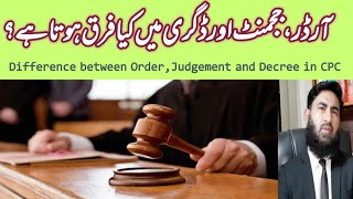 Difference between OrderJudgment and Decree in CPC A Lecture By Mudassar Sahi Advocate [upl. by Idnarb]