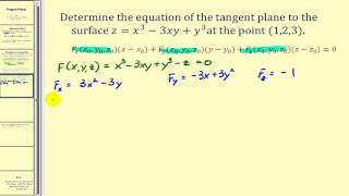 Determining the Equation of a Tangent Plane [upl. by Melisent]