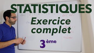 Statistiques  Exercice complet  3ème [upl. by Accalia620]