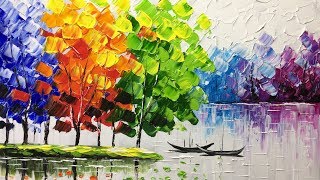 Creating a Landscape With a Palette Knife [upl. by Asiul337]