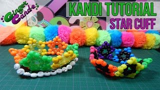 How to Make a Star Cuff  Kandi Tutorial  GingerCandE [upl. by Garret]