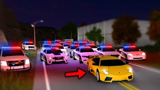 25 Cops Vs Fast Lamborghini I Had No Chance Roblox [upl. by Hgierb652]