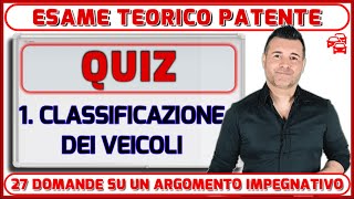 QUIZ  DEFINIZIONI E CLASSIFICAZIONE VEICOLI [upl. by Leeanne]