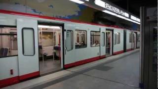 UBahn Nürnberg Bahnhof Rathenauplatz U2 amp Straßenbahn HD [upl. by Ellerol]