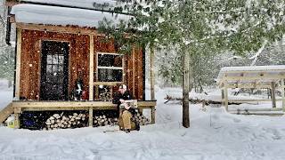 Winter at the Off Grid Cabin [upl. by Pompei]