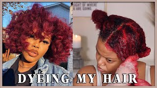 How I Dye My Hair RedBurgundy WITHOUT Bleach Highly Requested  VLOGMAS DAY 6 [upl. by Nanaek397]