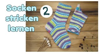 Socken stricken lernen TEIL 2 von 5  Fersenwand und Fersenkäppchen [upl. by Latia]