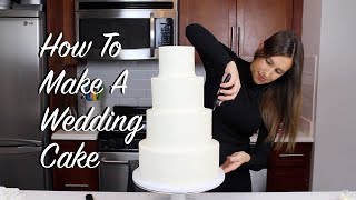 How To Make A Wedding Cake At Home  CHELSWEETS [upl. by Ardnas]