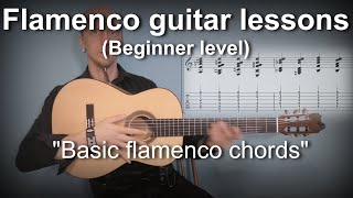 Flamenco guitar lessons  Beginner level  Basic Flamenco chords [upl. by Gyasi]