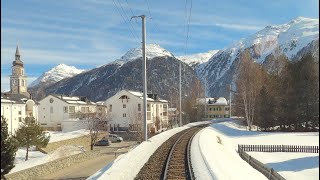 ★ 4K 🇨🇭Chur  Albulabahn  St Moritz cab ride Switzerland 022020 [upl. by Mignonne]