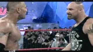 WWE Backlash 2003 The Rock vs Goldberg Promo HQ [upl. by Aniuqaoj]