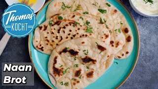 Naan Brot in der Pfanne zubereiten  einfach und lecker [upl. by Rod]